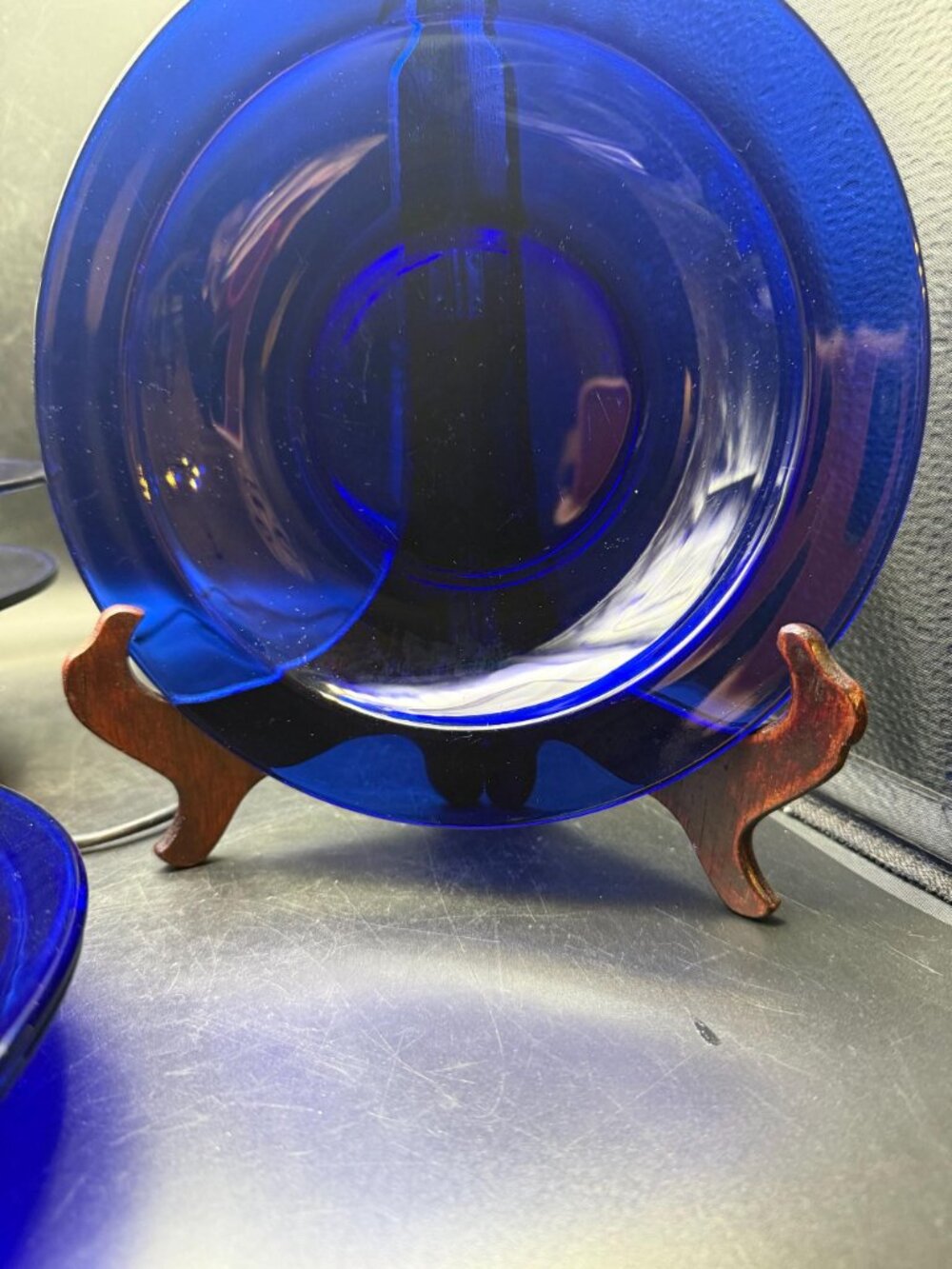 Cobalt Rimmed Soup Bowls Set of 4 - Picture 3 of 4